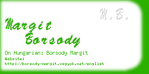 margit borsody business card